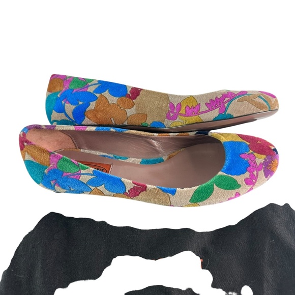 MISSONI Multicolor Velvet Multi Color Ballet Flats Floral Pattern Size 39 9 - Picture 3 of 12